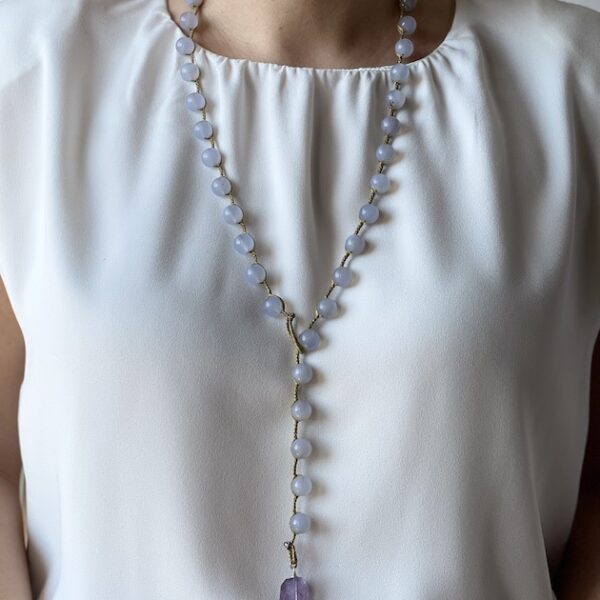 Chalcedony Blue Marie Necklace