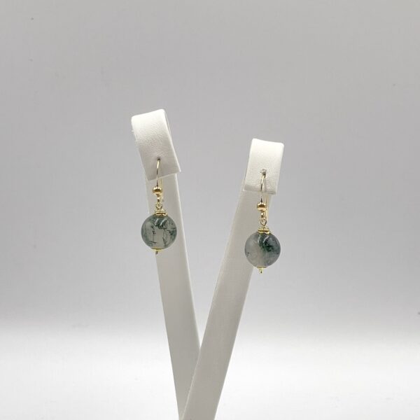 Moss Agate Simple Earrings