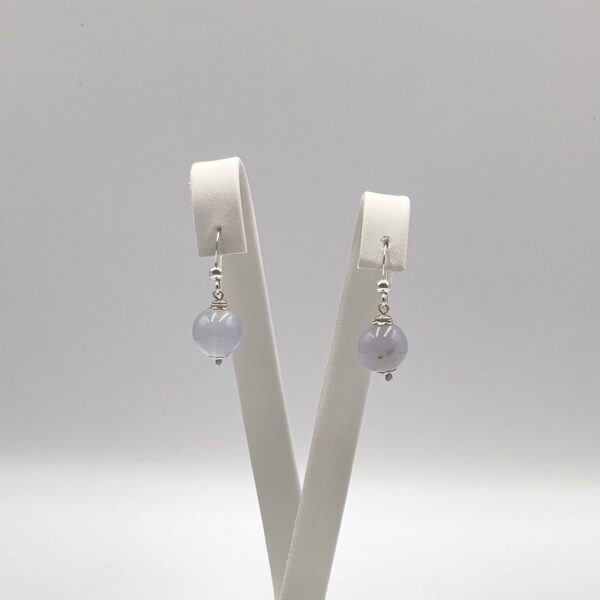 Chalcedony Blue Simple Earrings