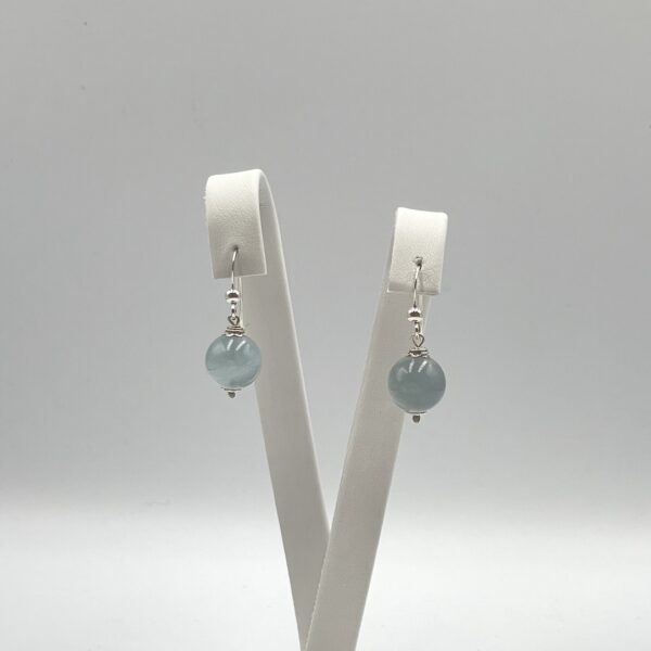 Milky Aquamarine Simple Earrings