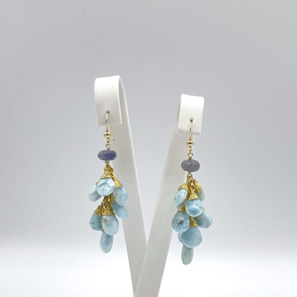 Larimar Drops Earrings Long