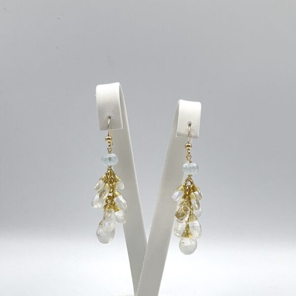 Moonstone Drops Earrings Long