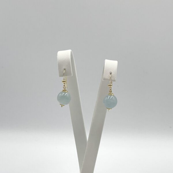 Milky Aquamarine Simple Earrings