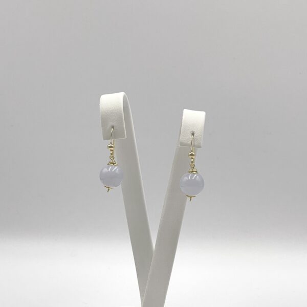 Chalcedony Blue Simple Earrings