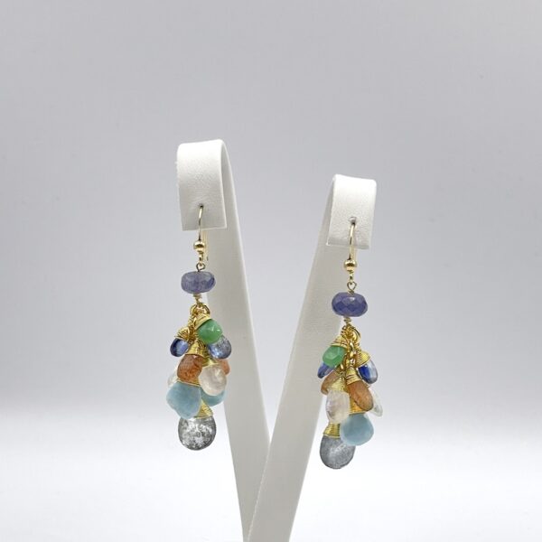 Mixed Gemstones Drops Earrings Medium