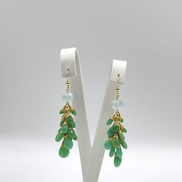 Chrysoprase Drops Earrings Long