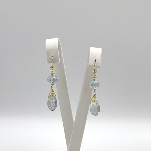 Moss Aquamarine Drops Earrings Small