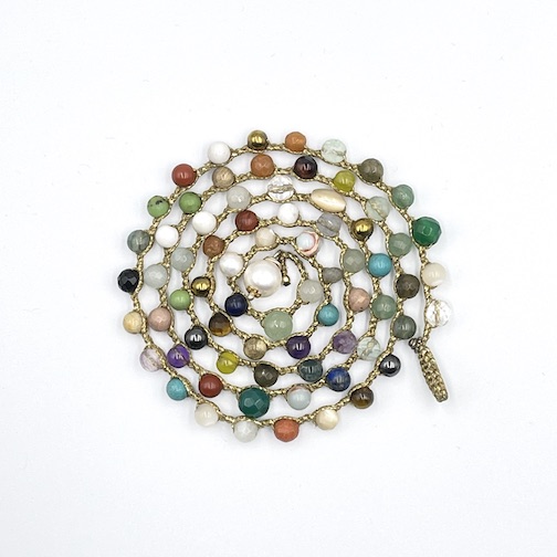 Mixed Gemstone Long Spiral