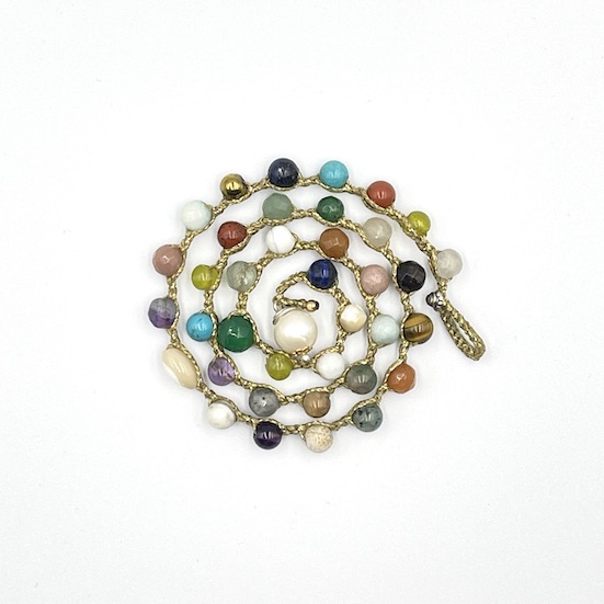 Mixed Gemstones Small Spiral