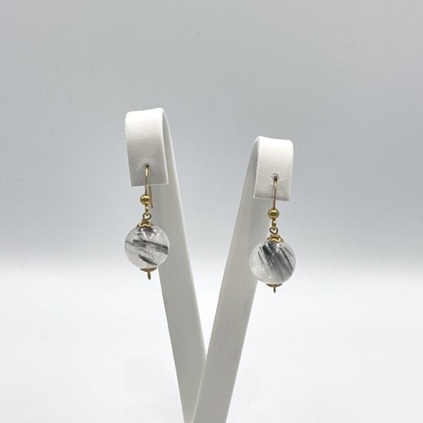 Tourmalinated Quartz Simple Earrings