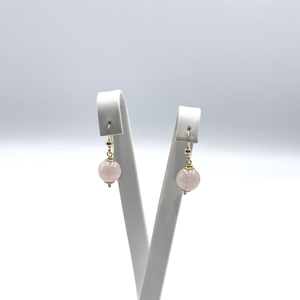 Rose Quartz Simple Earrings