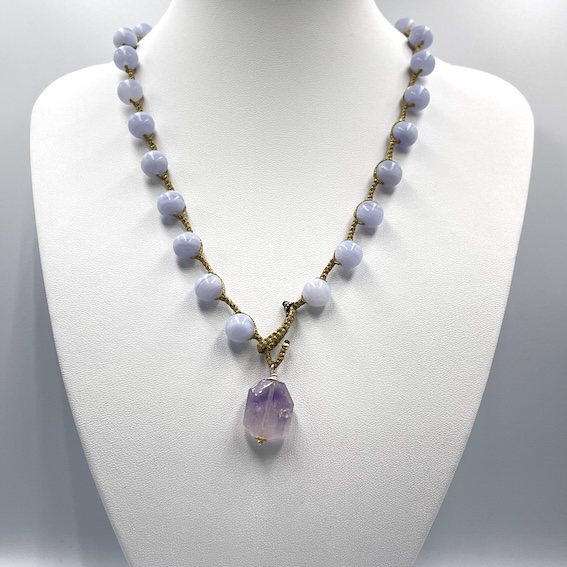 Blue Lace Agate Anne Necklace