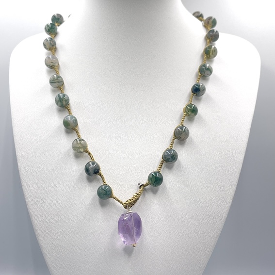 Moss Agate Anne Necklace