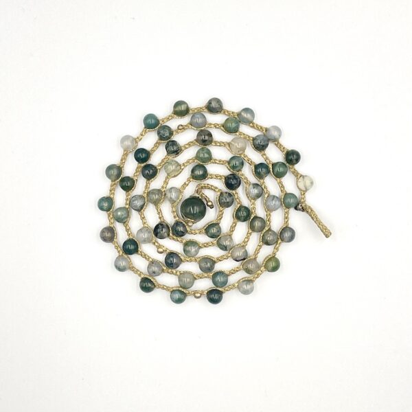 Moss Agate Long Spiral